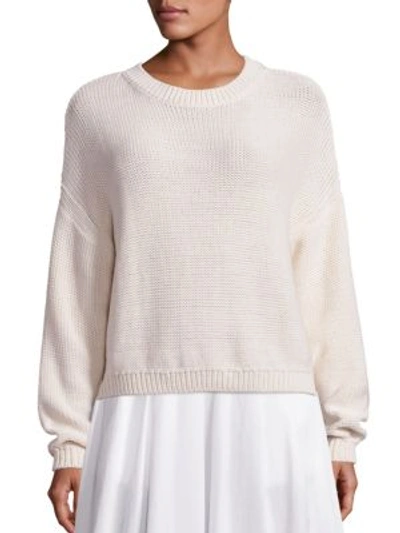 Shop Vince Dropped Shoulder Knitted Pullover In Bleached