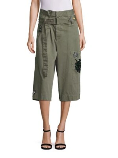 Shop Marc Jacobs Long Cargo Shorts In Military Green