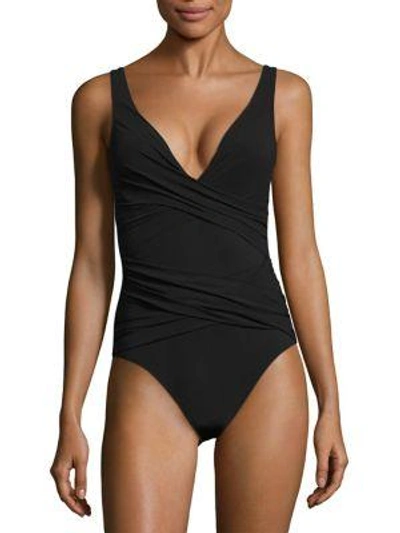 Shop Shan Crossover One-piece Swimsuit In Black