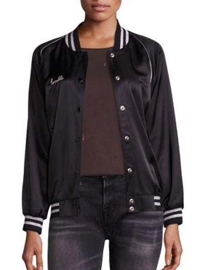 Shop R13 Double Trouble Bomber Jacket In Black Silver