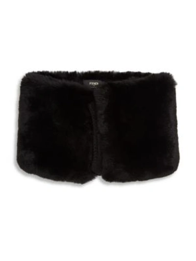 Fendi Monster Rex Rabbit Fur Snood In Black