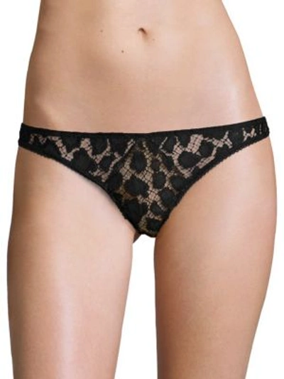 Shop Fleur Du Mal Leopard Lace Tanga Panty In Black