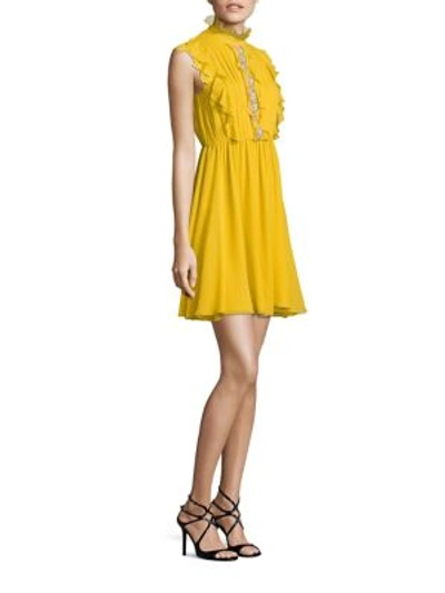 Giambattista Valli Embellished Silk Dress In Yellow