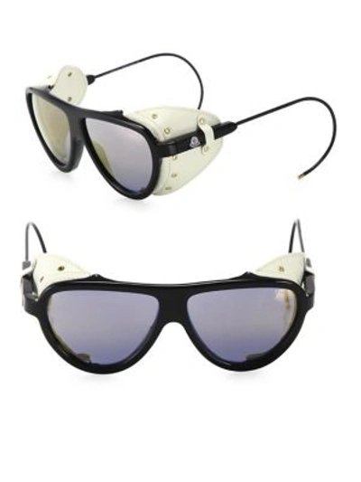 Moncler Noir 55mm Grommet Shield Sunglasses In Black