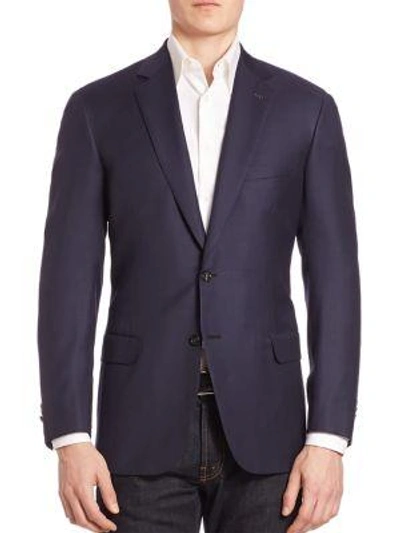 Shop Brioni Colosseo Wool Jacket In Blue