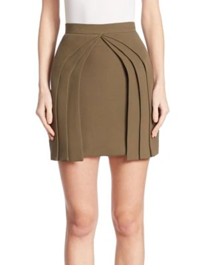 Shop Brandon Maxwell Layered Mini Skirt In Olive