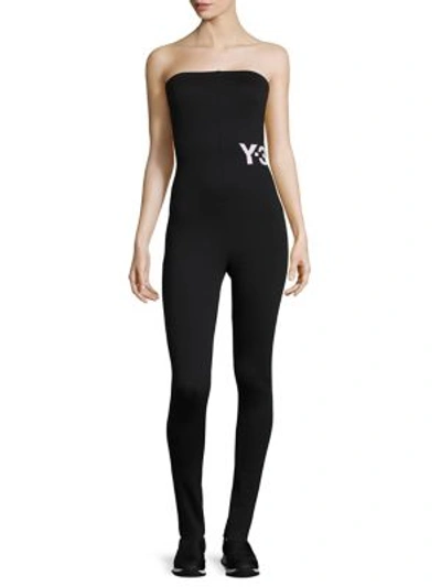 Shop Y-3 Strapless Lux Jumpsuit In Black