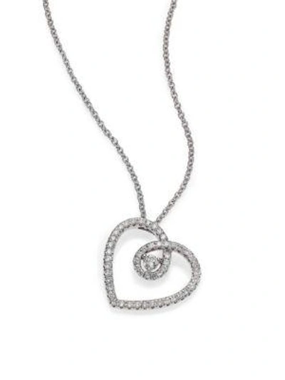 Shop De Beers Classic Diamond & 18k White Gold Heart Pendant Necklace