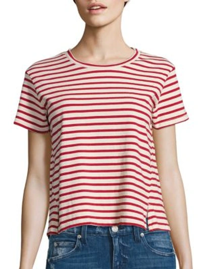 Amo Twist Striped T-shirt In Red Sailor Stripe