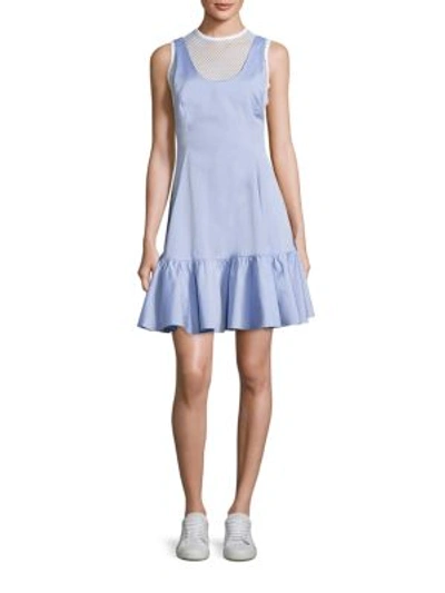 Shop Sandy Liang Fenty Ruffled Dress In Blue
