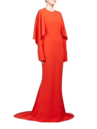 Shop Stella Mccartney Convertible Sleeve Gown In Lipstick