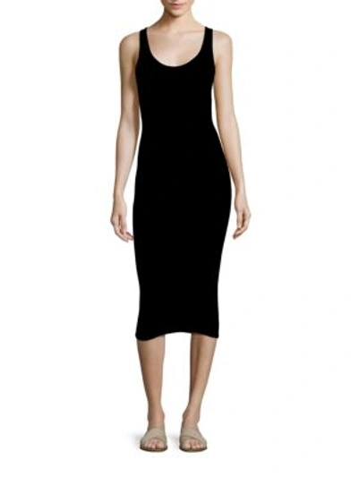 Shop Atm Anthony Thomas Melillo Ribbed Boy Tank Dress In Black