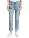 STELLA MCCARTNEY The Skinny Embroidered Patch Boyfriend Jeans