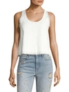 ALEXANDER WANG T T by Cropped Cotton Burlap Tank Top
