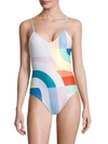 MARA HOFFMAN Meridian Classic One-Piece Colorblock Swimsuit