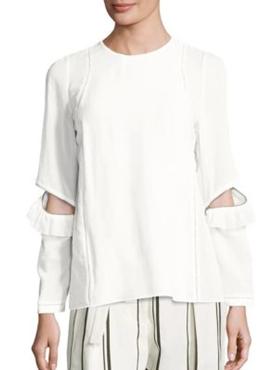 Shop 3.1 Phillip Lim / フィリップ リム Ruffled Zip Detail Top In White