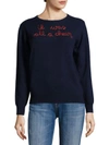 LINGUA FRANCA It Was All A Dream Embroidered Cashmere Sweater