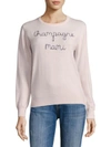 LINGUA FRANCA Champagne Mami Embroidered Cashmere Sweater