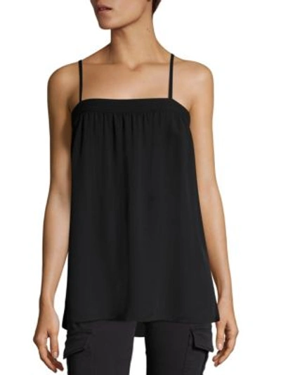 Shop Vince Embroidered Silk Camisole In Black