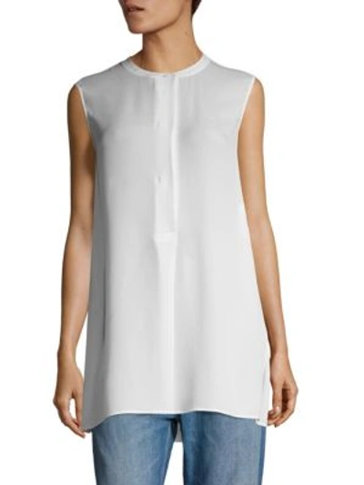 Shop Vince Silk Roundneck Tunic In White