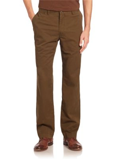 Shop Polo Ralph Lauren Straight-leg Flat-front Pants In Hunter Olive
