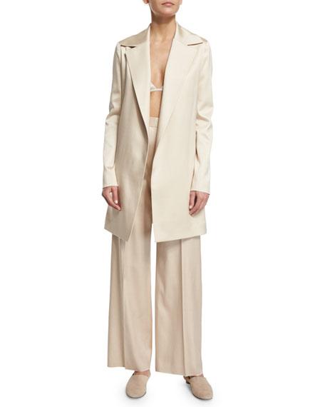 The Row Selip Silk And Wool-blend Shantung Wide-leg Pants In Alabaster ...