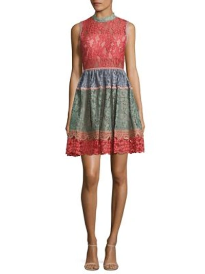 Alexis Vedette Colorblock Lace Dress In Multi