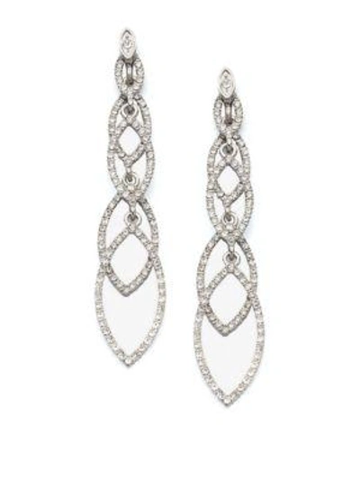 Shop Abs By Allen Schwartz Navette Linear Drop Earrings In Silver