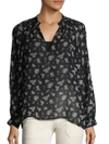 VINCE Calico Floral-Print Silk Blouse