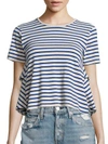 AMO Striped Ruffle Top