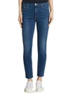 Mother Looker Cropped Frayed Mid-rise Skinny Jeans In Faster