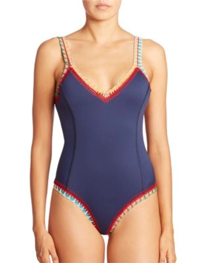 Shop Kiini One-piece Tasmin Scoopback Swimsuit In Navy