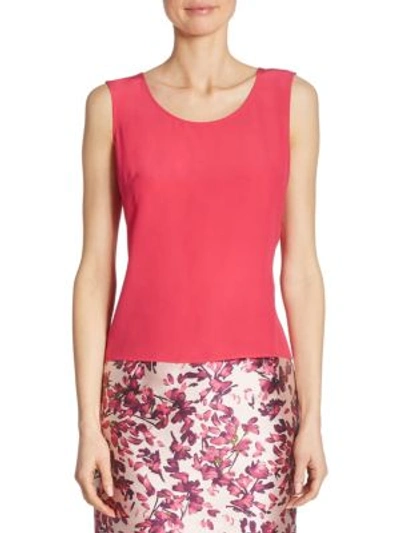 Escada Essential Silk Tank Top In Pink Myrtle