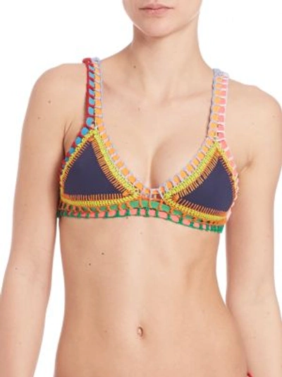 Shop Kiini Tasmin Bikini Top In Navy Multi