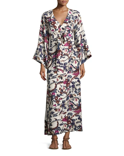 Elizabeth And James Howe Long-sleeve Kimono Robe Dress, Ivory