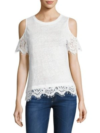 Generation Love Monica Lace Cold Shoulder Top In White