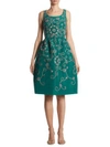 OSCAR DE LA RENTA Embroidered Silk Dress