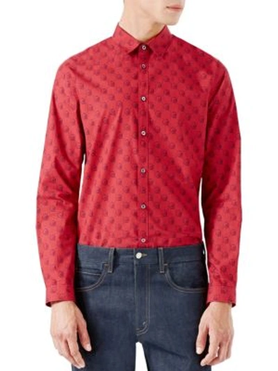 Shop Gucci Ghost Duke Shirt In Red