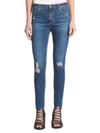AG Farrah High-Rise Skinny Cropped Distressed Jeans
