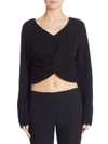 ALEXANDER WANG T Twist-Front Cropped Sweater