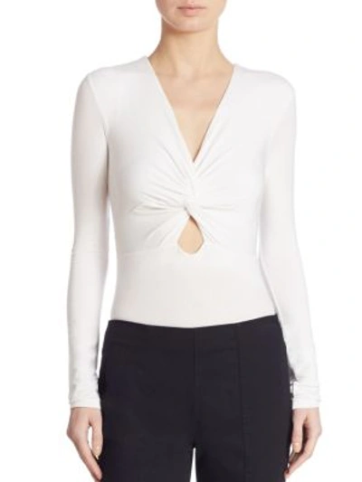 Shop Alexander Wang T Twist-front Cutout Bodysuit In White