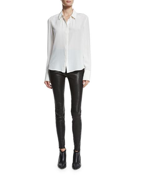 J Brand Natasha Sky High Leather Skinny Pants, Black | ModeSens