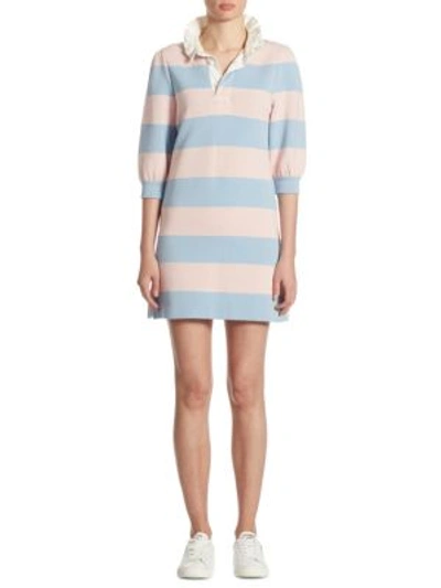 Shop Marc Jacobs Rugby Striped Wool Dress In Pink Multi