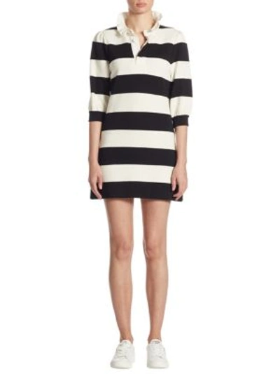 Shop Marc Jacobs Rugby Striped Wool Dress In Black Multi