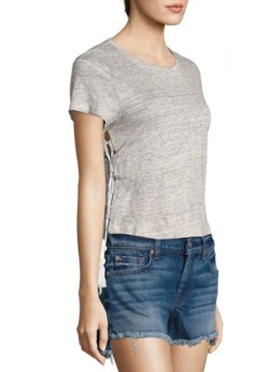 Generation Love Tanya Side Lace-up Cropped Top In Grey