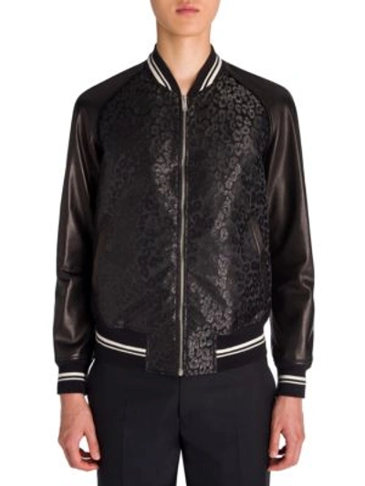 Shop Alexander Mcqueen Raglan Sleeve Leather Jacket In Black