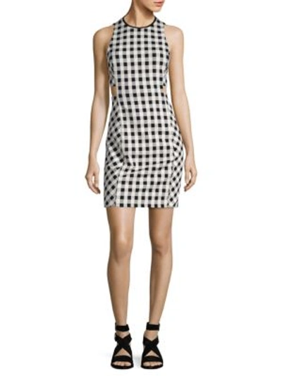 Shop Rag & Bone Tahoe Gingham Cutout Dress In Black White