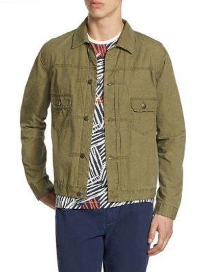 Shop Madison Supply Tissue Weight Snap Jacket In Dusty Olive