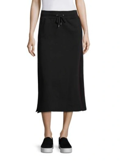 Public School Afra Drawstring Cotton Midi Skirt, Black