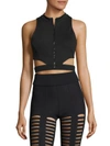 CUSHNIE ET OCHS Olympia Front Zip Mesh Bra Top